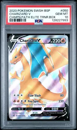 2020 POKEMON SWSH BLACK STAR PROMO #050 CHARIZARD V PSA 10 - Image 1