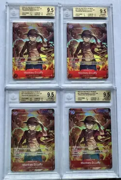 (4) 2024 ONE PIECE PROMOS TREASURE BOOSTERS SET #006 LUFFY BGS 9.5 GEM MINT! - Image 1