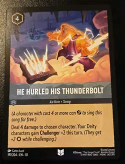 He Hurled His Thunderbolt 197/204 Uncommon Whispers In The Well Disney Lorcana - Image 1