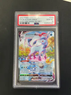 2021 POKEMON SWORD & SHIELD EVOLVING SKIES SECRET FULL ART/GLACEON VMAX PSA 10 - Image 1