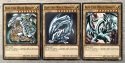 Yugioh 3x Blue-Eyes White Dragon LDK2-ENK01 1st Edition different Artworks MINT - Image 1