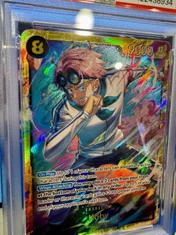 2025 One Piece OP11-119 Koby Secret Rare A Fist of Divine Speed Foil PSA 10 - Image 3