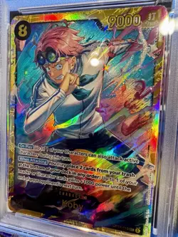 2025 One Piece OP11-119 Koby Secret Rare A Fist of Divine Speed Foil PSA 10 - Image 4