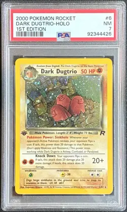 PSA 7 Dark Dugtrio 6/82 1st Edition Team Rocket Holo - Image 1