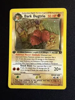 Dark Dugtrio 6/82 Rare Team Rocket Holo 1st Edition Pokemon - NM - Image 1