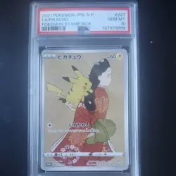 PSA 10 Pikachu 227/S-P Stamp Box FA Promo Pokemon Card Japanese 2021 JPN - Image 1