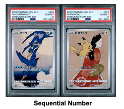 PSA 10 Pikachu 227/S-P Cramorant 226/S-P Japanese Pokemon Card Stamp Box Promo - Image 1