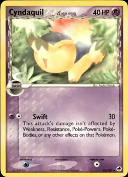 Pokemon Cyndaquil (Delta Species) Dragon Frontiers 45/101 Light Play LP - Image 1