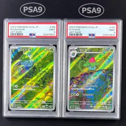 PSA 9 Bulbasaur AR 166/165 Ivysaur AR 167/165 SV2a 151 Pokemon Sequential Rare - Image 1