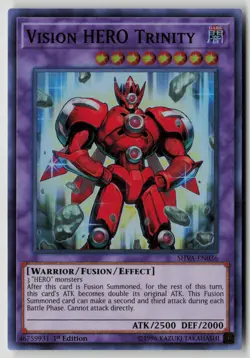 Yugioh Vision HERO Trinity SHVA-EN036 1st Edition Super Rare NM - Image 1