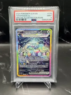 Pokemon Terapagos ex 170/142 Sv07: Stellar Crown Holo SIR PSA 9 - Image 1