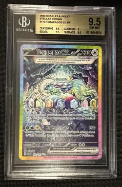 2024 Pokemon Stellar Crown Terapagos ex 170/142 SIR BGS 9.5 Gem Mint Beckett - Image 1