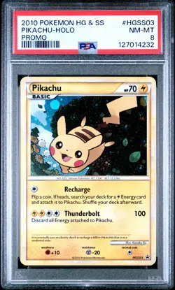 2010 POKEMON HEARTGOLD & SOULSILVER PROMO #HGSS03 PIKACHU-HOLO PSA 8 - Image 1
