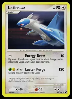 Pokemon Card - Latios Great Encounters 23/106 Rare Non-Holo - Image 1