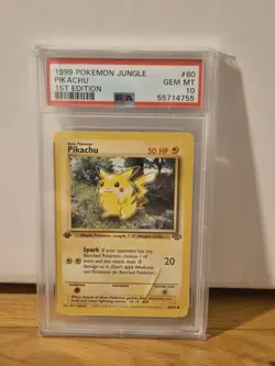 PSA 10 1st Edition Jungle Pikachu Slight Cracked Slab TCG Pokemon Card Gem Mint - Image 1
