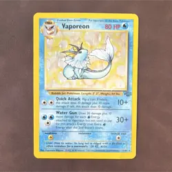 Pokemon TCG Vaporeon 12/64 Jungle Holo Rare 1999 Water Stage 1 Card - Image 1