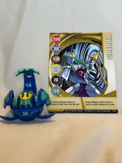 Bakugan Battle Brawlers Aquos Sirenoid B2 640G Classic Rare W/Card - Image 1