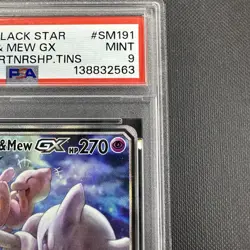 Pokemon 2019 SM Black Star Promo #SM191 Full Art/Mewtwo & Mew GX PSA 9 - Image 4