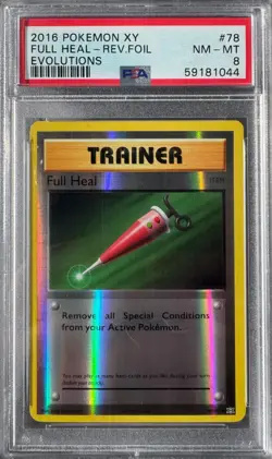 Full Heal 78/108 Reverse Holo PSA 8 XY Evolutions Pokemon 2016 NM-MT - Image 1