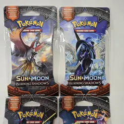 Pokemon Sun & Moon Burning Shadows Sealed Sleeved Booster Pack Set ALL 4 ARTS - Image 3