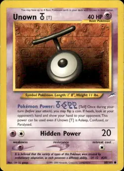 Pokemon Unown [T] Neo Destiny 088/105 Light Play LP+ or Better - Image 1