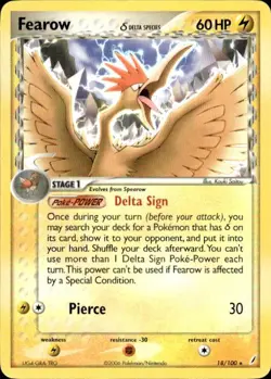 Pokemon Fearow (Delta Species) Crystal Guardians 18/100 Light Play LP+ or Better - Image 1