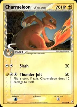 Pokemon Charmeleon (Delta Species) Crystal Guardians 30/100 Light Play LP - Image 1