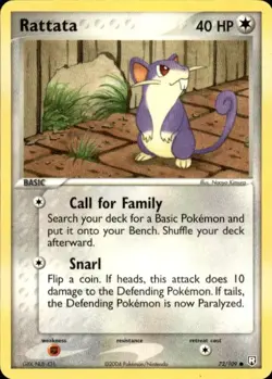 Pokemon Rattata Team Rocket Returns 72/109 Light Play LP+ or Better - Image 1