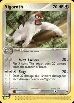 Pokemon Vigoroth Ruby and Sapphire 47/109 Light Play LP+ or Better - Image 1