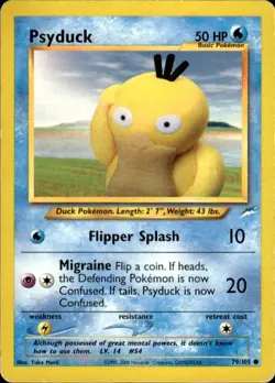 Pokemon Psyduck Neo Destiny 079/105 Light Play LP+ or Better - Image 1