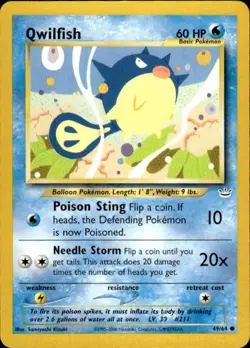 Pokemon Qwilfish Neo Revelation 49/64 Light Play LP+ or Better - Image 1