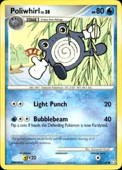 Pokemon Poliwhirl Legends Awakened 115/146 Light Play LP+ or Better - Image 1