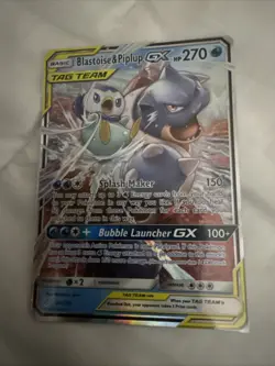 Blastoise & Piplup GX Ultra Rare Pokemon SM - Cosmic Eclipse 38/236 NM - Image 3