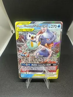 2019 Pokemon SM Cosmic Eclipse Blastoise & Piplup GX 38/236 Holo NM/Mint - Image 2