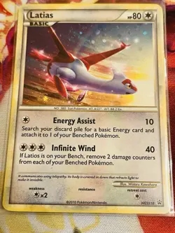 Latios and Latias HGSS10 + HGSS11 Black Star Promo Rare Holo Pokemon Cards LP/NM - Image 3