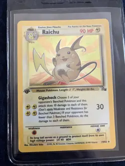 ⚡ Pokemon TCG Raichu Fossil 14/62 Holo 1999-2000 Wizards Fossil 1st Ed. LP/Mp - Image 1