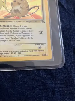 ⚡ Pokemon TCG Raichu Fossil 14/62 Holo 1999-2000 Wizards Fossil 1st Ed. LP/Mp - Image 3