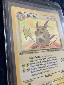 ⚡ Pokemon TCG Raichu Fossil 14/62 Holo 1999-2000 Wizards Fossil 1st Ed. LP/Mp - Image 5