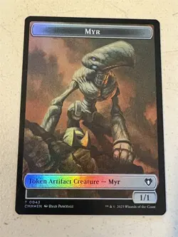 mtg foil token Myr // Thopter 0043/0047, Commander Masters, unplayed - Image 1