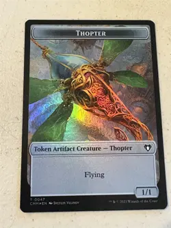 mtg foil token Myr // Thopter 0043/0047, Commander Masters, unplayed - Image 2