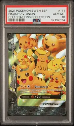 2021 POKEMON CELEBRATIONS PIKACHU V-UNION #141 PSA 10 - Image 1