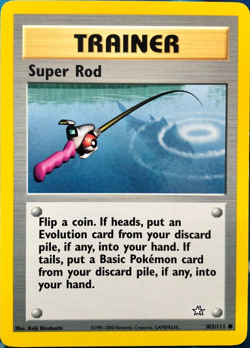 Super Rod - 103/111 Neo Genesis Unlimited Common Pokemon Trainer - Near Mint - Image 1