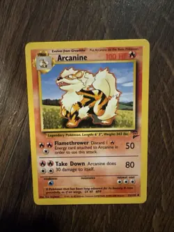 Pokemon Arcanine 33/130 Base Set Regular Uncommon LP - Image 1