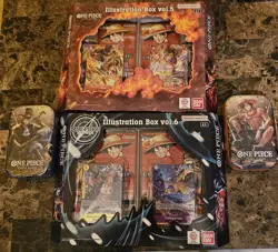 One Piece Illustration Box Vol 5 and Vol 6 Lot - In Hand - Sealed plus 2 tins - Image 1