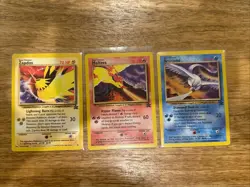 Pokemon Legendary Bird Set Articuno, Moltres, Zapdos Base Singles MINT - Image 1