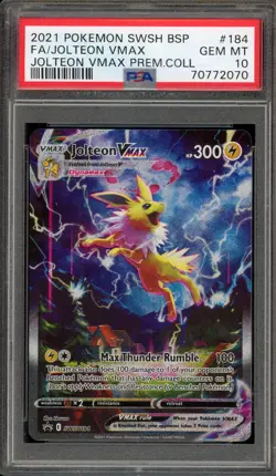 Pokemon Jolteon VMAX Premium Coll. Full Alt Art Prom SWSH184 PSA 10 Gem Mint - Image 1