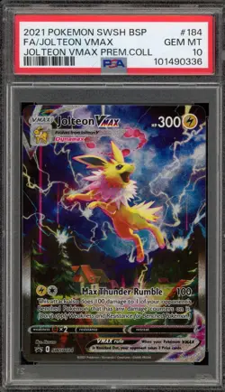 Pokemon Jolteon VMAX Premium Coll. Full Alt Art Prom SWSH184 PSA 10 Gem Mint - Image 1