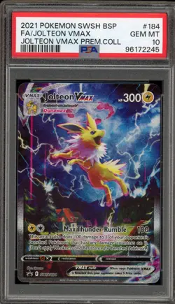 Pokemon Jolteon VMAX Premium Coll. Full Alt Art Prom SWSH184 PSA 10 Gem Mint - Image 1