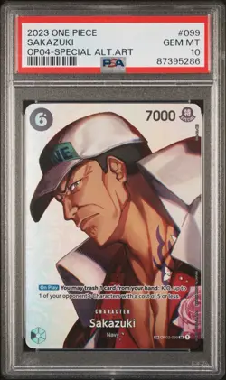 Sakazuki SP OP04-099 Kingdoms Of Intrigue Alternate Art English One Piece PSA 10 - Image 1