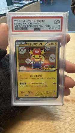 2016 Pokemon Mario Pikachu Holo JPN XY Promo Special Box PSA 9 - Image 1